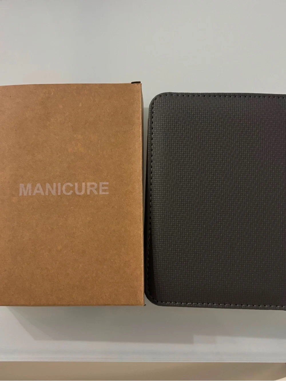 Men's Grooming Kit - Beige and Black Travel Manicure Set